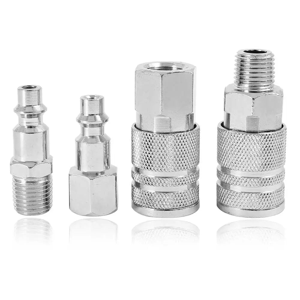 14 pièces 1/4" BSP NPT Connecteur Ligne d'air Euro Tuyau Compresseur Raccord Métal Connecteurs rapides Coupleur Mâle Femelle Ensemble de déverrouillage