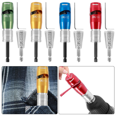 Set di strumenti per spelafili e torcitori elettricisti per AWG 8-14 Spelatura rapida dei cavi con trapano elettrico