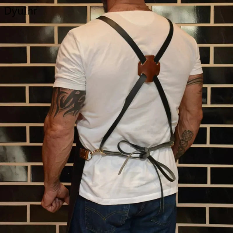 PU Leather Apron : Tablier de travail multifonctionnel résistant à l'huile