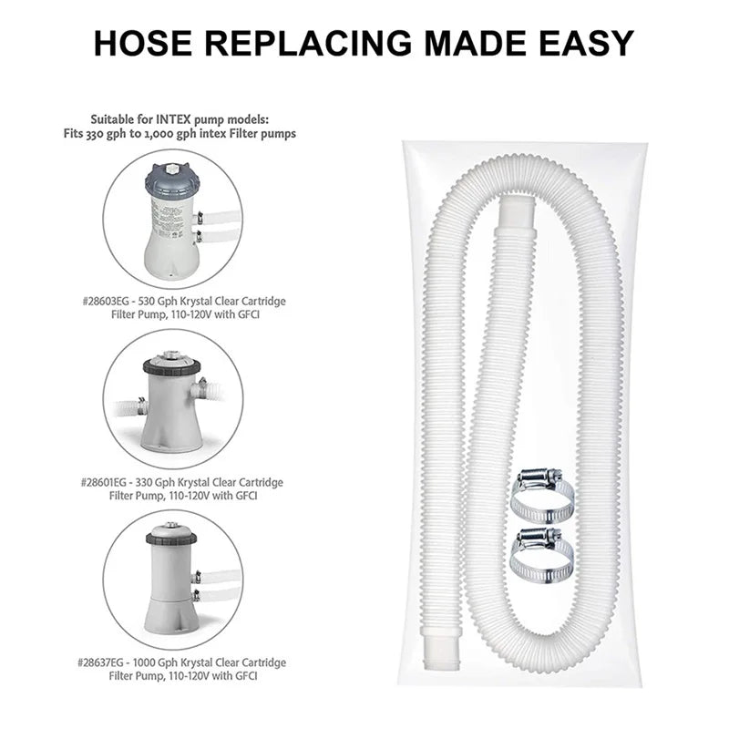 Swimming Pool Hose and Clamp Kit – Durable Replacement Accessory