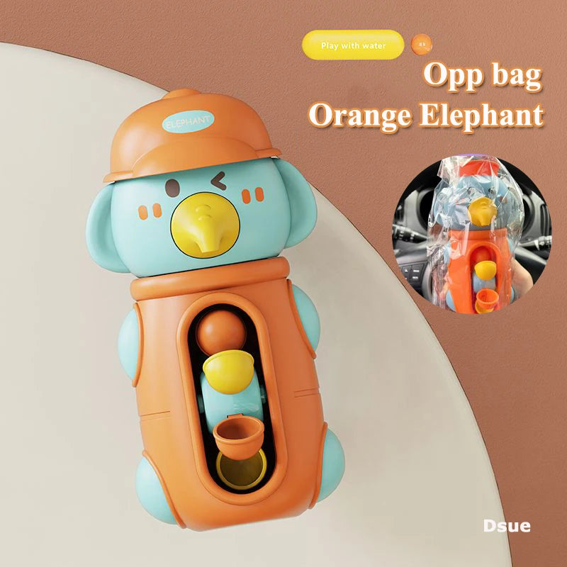 Duck and Elephant Waterwheel Bath Toy with Suction Cups