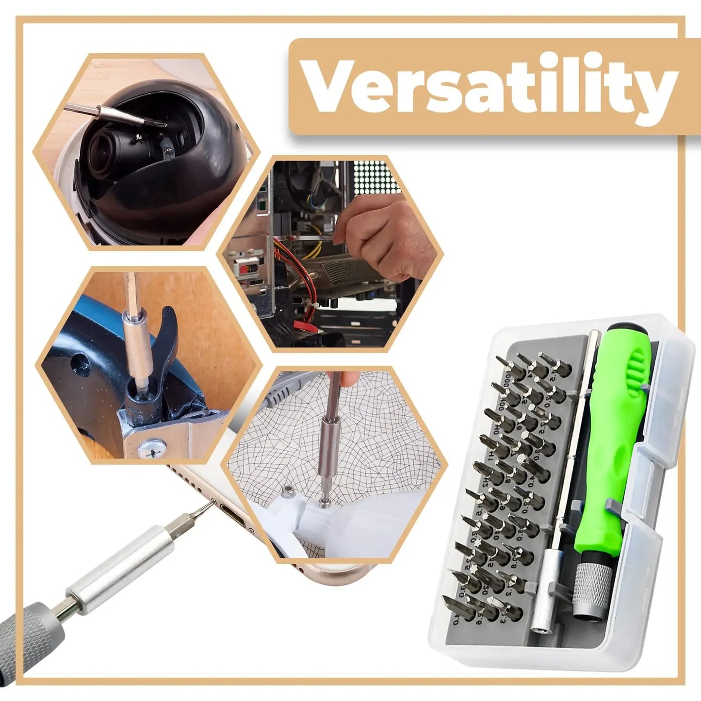 Mini 32 in 1 Magnetic Precision Screwdriver Set with Chrome Vanadium Bits for Phones Laptops Watches Glasses and Electronics Repair