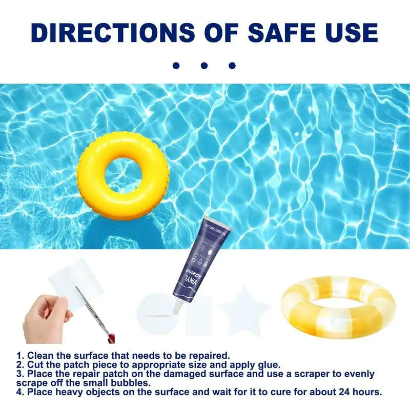 Inflatable Patch Repair Kit Raft Patch Kit With 50ml Glue For Repair