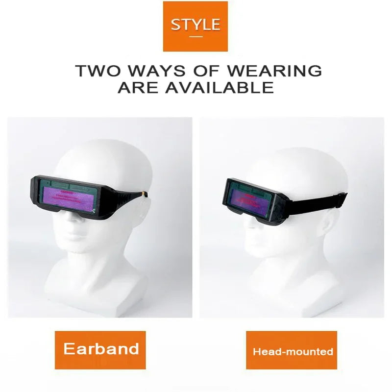Lunettes de soudage à gradation automatique - Lunettes de protection anti-yeux à obscurcissement automatique pour masques