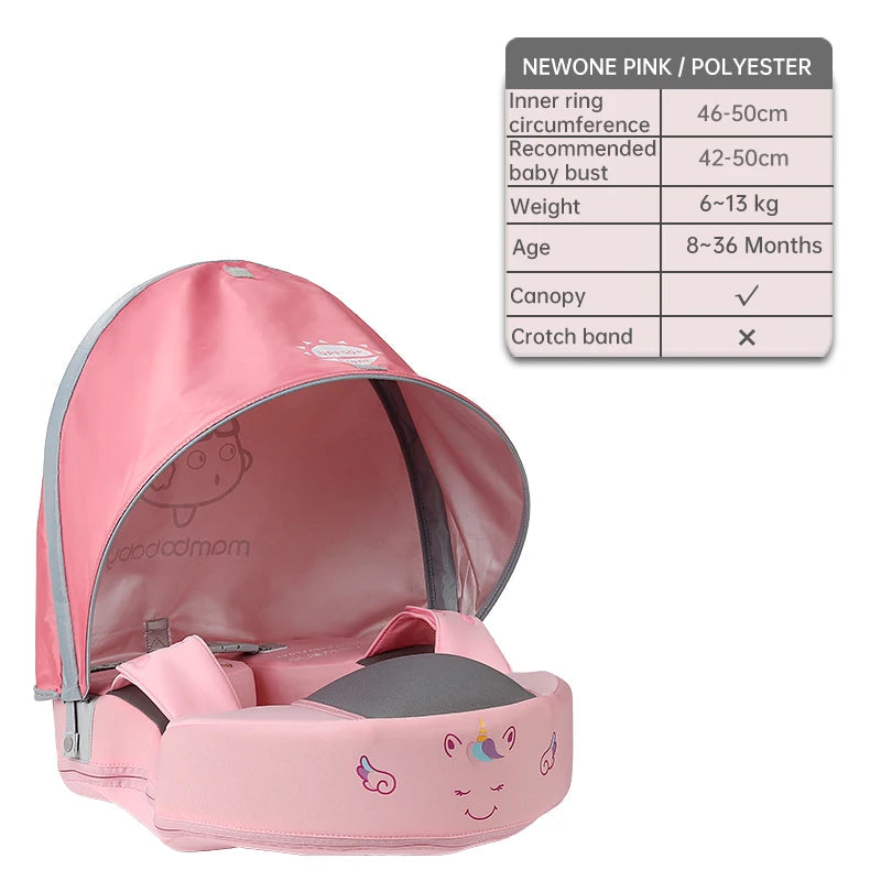 Salvagente per Bambini 6 Mesi – 7 Anni con Tettuccio Rimovibile – Non Gonfiabile, Comodo e Protettivo