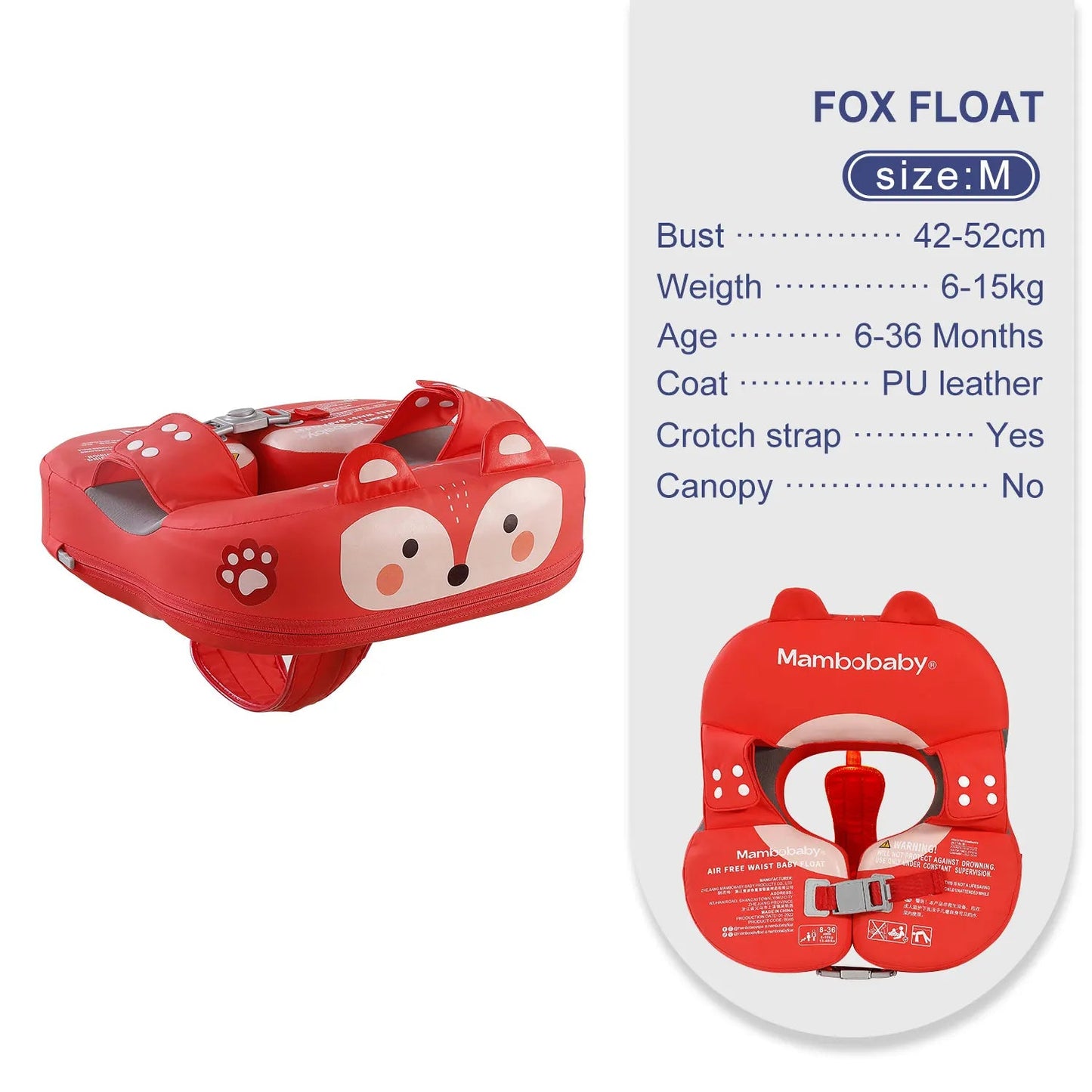 Salvagente per Bambini 6 Mesi – 7 Anni con Tettuccio Rimovibile – Non Gonfiabile, Comodo e Protettivo