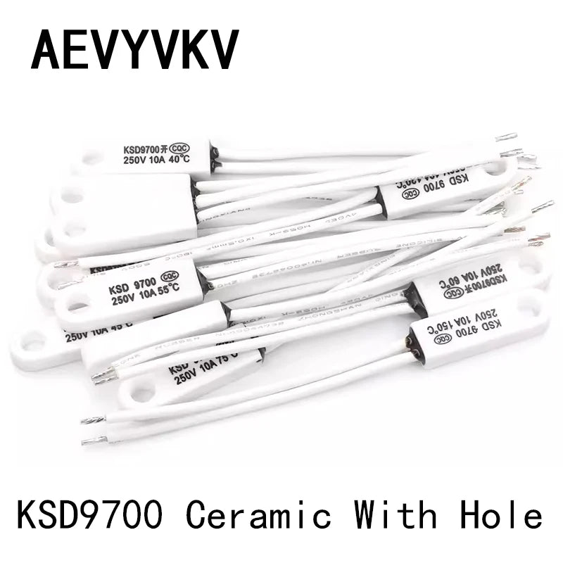 KSD9700 Céramique avec trous Interrupteur de contrôle de température 40 degrés 150 degrés Normalement ouvert Normalement fermé 10A 250V Thermomètre