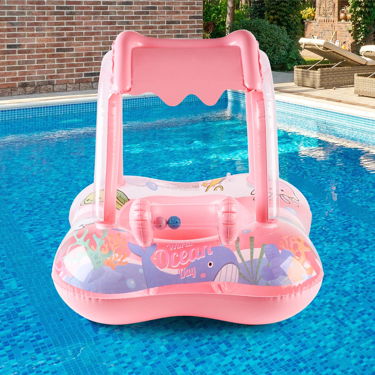 Bouée de piscine à thème animalier et nature pour enfants de 3 à 6 ans, anneau de baignade sans produits chimiques.