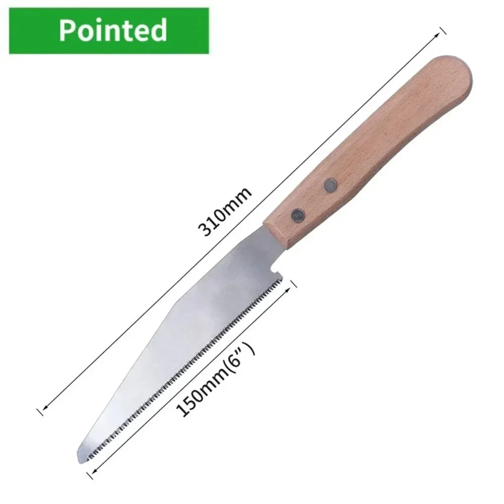12 Inch Pull Saw Flush Cut Hand Saw with Wooden Handle for Woodworking and Plastic Cutting