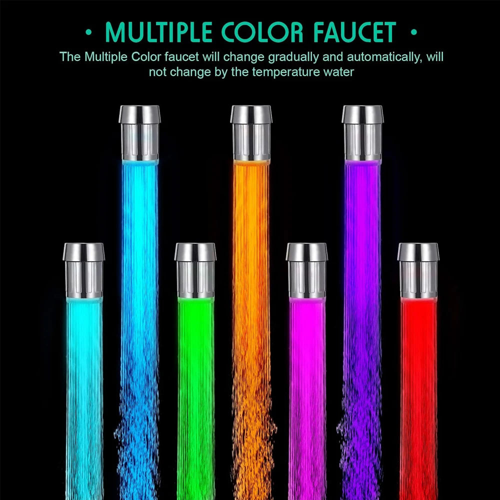 Aérateur de robinet de cuisine à changement de couleur LED : Économiseur d'eau illuminé 7 couleurs avec buse filtrante