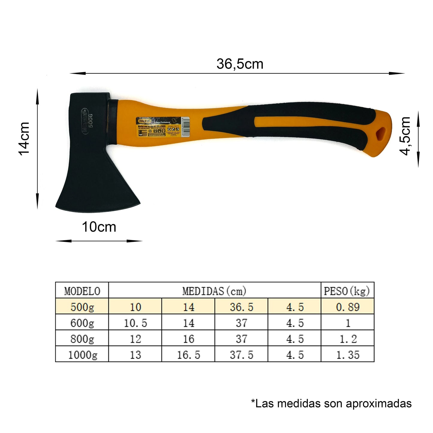 Hache multifonctionnelle avec manche en fibre de verre