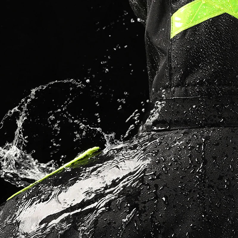 Reflective Waterproof Motorcycle Jacket : Veste de sécurité imperméable réfléchissante avec doublure amovible et protection contre le froid