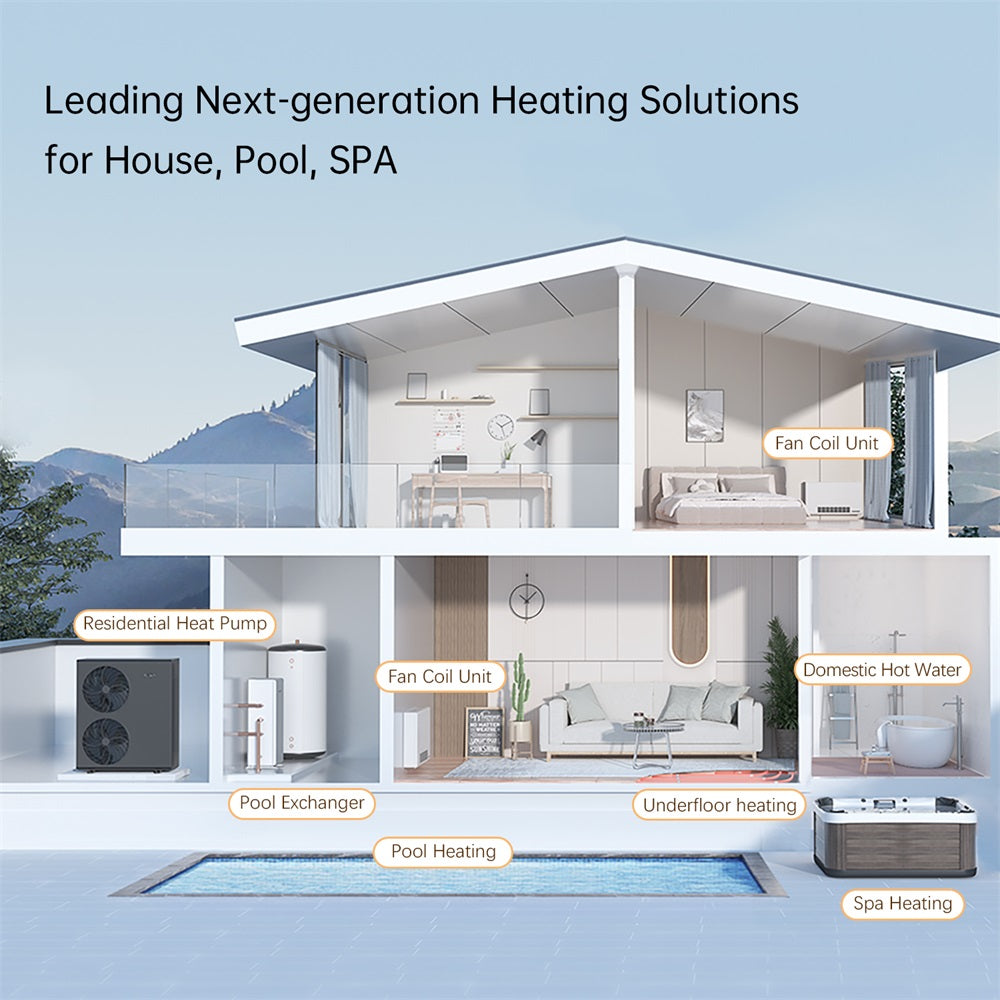 ALSAVO R290 7kW~16kW Air Source Heat Pump Monoblock - Single/Double Fans - Inverboost Multifunctional ASHP hot water