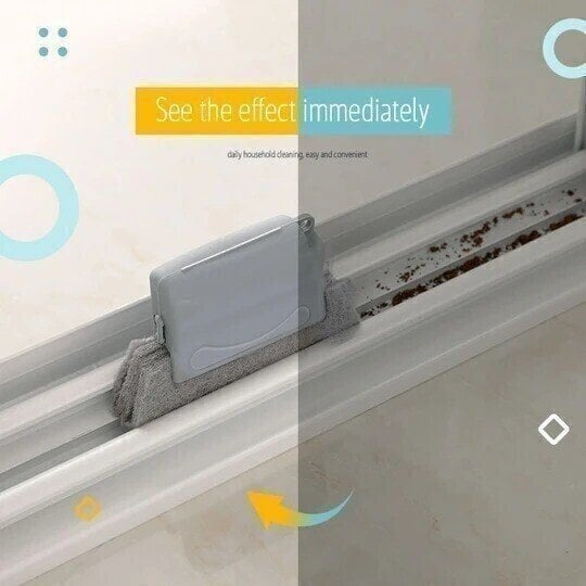 Magic Window Groove Reinigungsbürste - Abnehmbares Werkzeug für Türen, Fenster und Ritzen