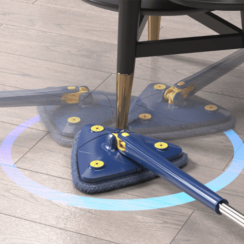 360° Rotatable Triangle Mop - Telescopic, Squeeze Wringing, Deep Cleaning for Ceiling & Wall
