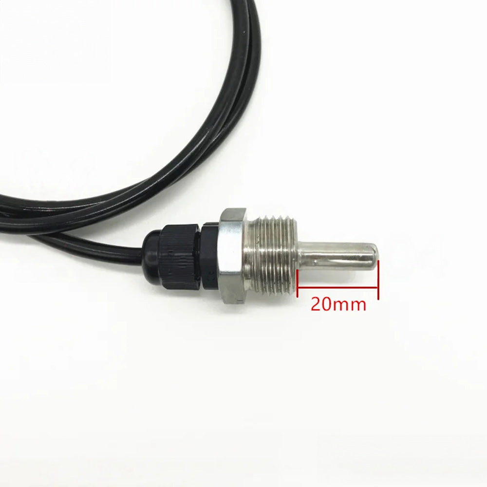 DS18B20 Digital Temperature Sensor Probe Screw Thread BSP 1/2" 1m PVC 3 Wire Cable SUS304 Stainless Sleeve Thermal Detector