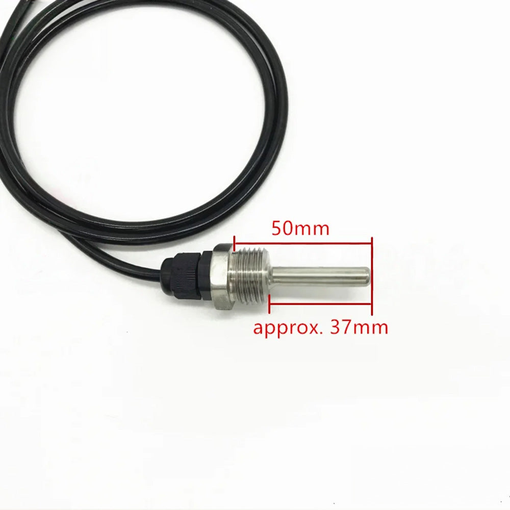 DS18B20 Digital Temperature Sensor Probe Screw Thread BSP 1/2" 1m PVC 3 Wire Cable SUS304 Stainless Sleeve Thermal Detector