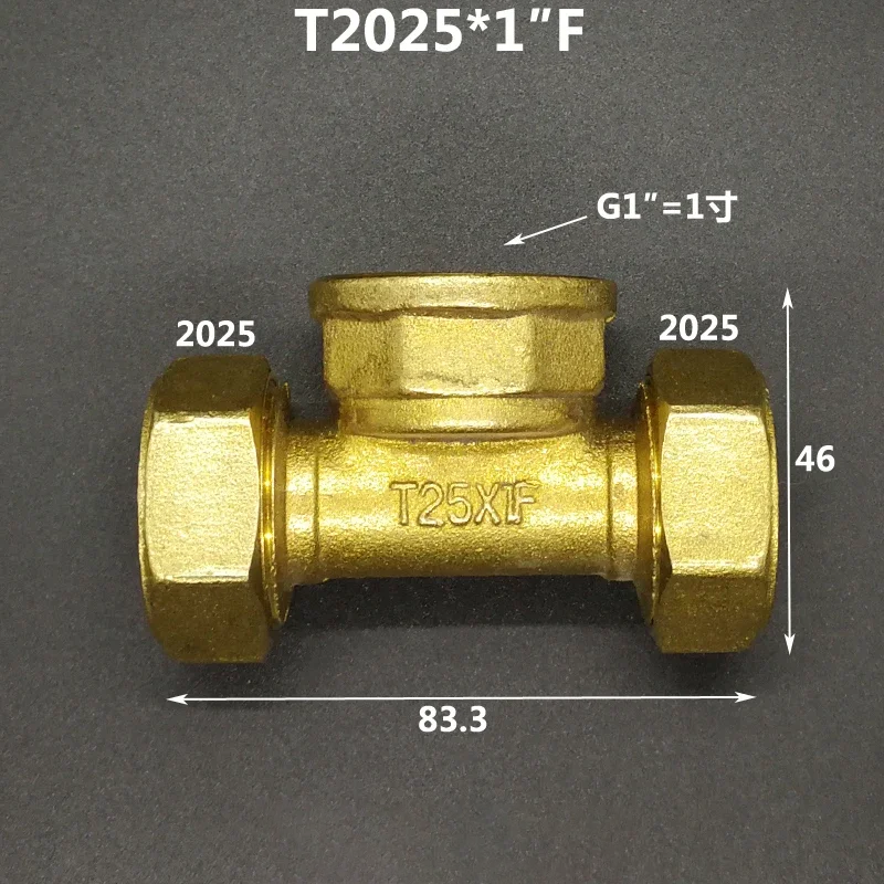 Trójnik zaciskowy do rury wielowarstwowej 1216 1418 1620 2025 2632 PEX-AL-PEX 1/2" 3/4" 1" BSP męski żeński mosiężny trójnik trójstronny złączka rurowa zaprojektowana do systemów ogrzewania podłogowego