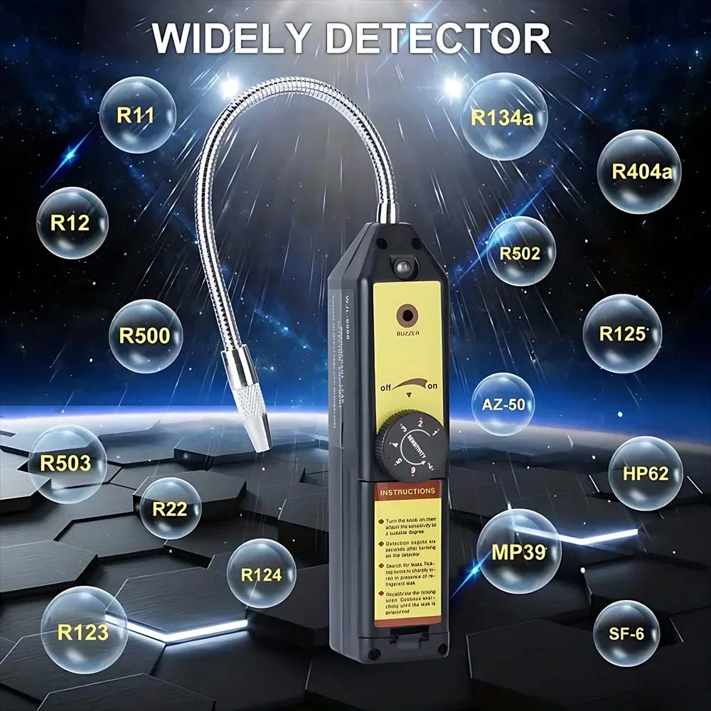 Detektor wycieku gazu Freon Halogen z sondą, narzędzie diagnostyczne, wykrywa wycieki gazu w systemach klimatyzacji samochodowej