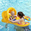 Siège d’eau pour piscine à thème sportif jaune pour enfants avec volant et coussin.