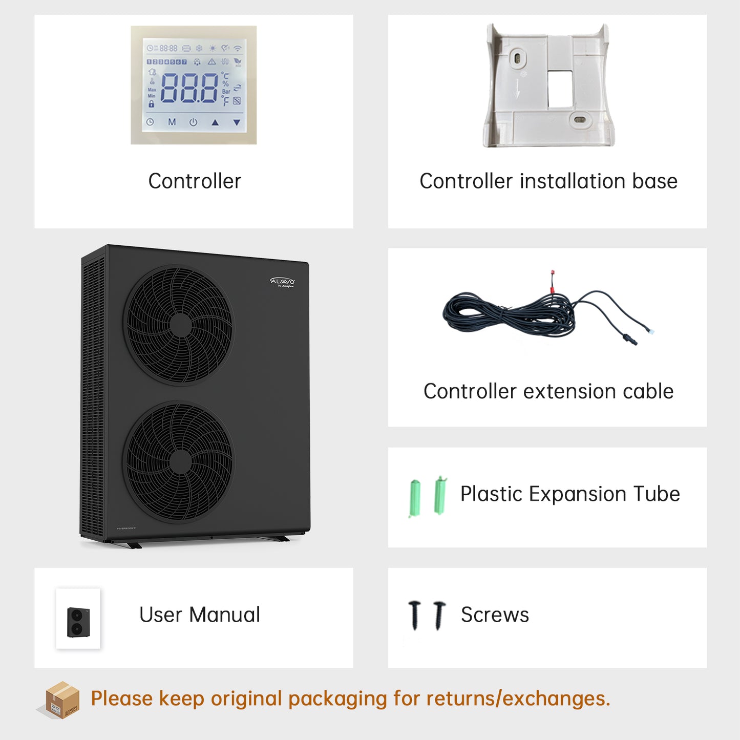 ALSAVO Pompa di Calore Monoblocco evi 10kW~26kW per Fonte d'Aria - Singola/Doppia Ventola - Inverboost Multifunzionale/Acqua Calda