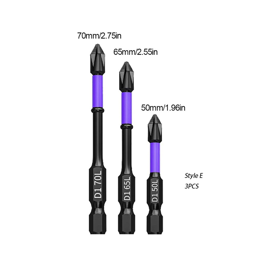 Wide Application 25/50/65/70/90mm Anti-shock Screwdriver D1 Magnetic Batch Head PH2 Cross Screwdriver Set High Hardness Non-Slip Impact Drill Bit