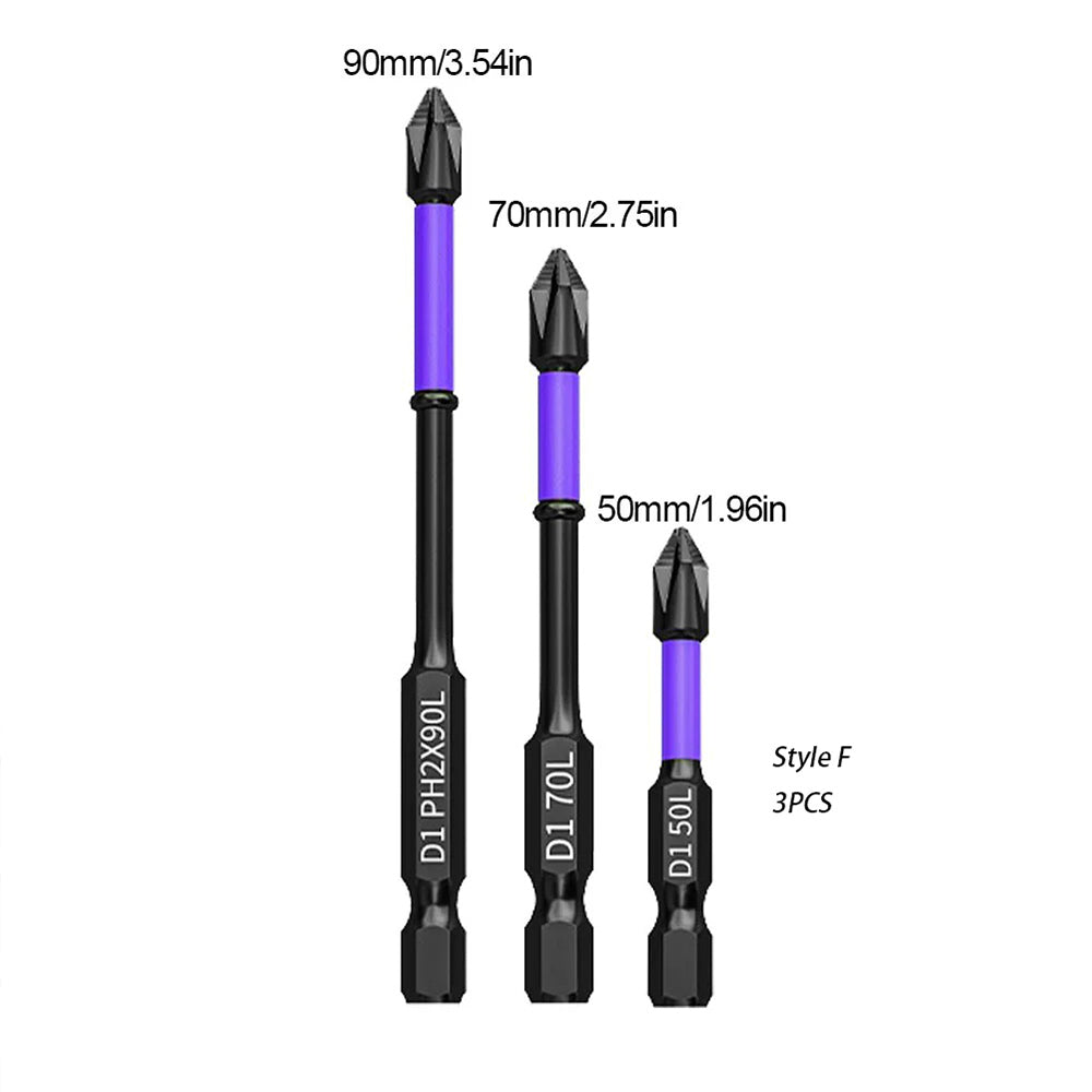 Wide Application 25/50/65/70/90mm Anti-shock Screwdriver D1 Magnetic Batch Head PH2 Cross Screwdriver Set High Hardness Non-Slip Impact Drill Bit