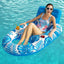 Chaise longue gonflable pour piscine pour adultes – Fauteuil inclinable flottant avec porte-gobelet, radeau flottant en PVC épais pour bronzer, se détendre et se prélasser dans la piscine, la plage ou le lac