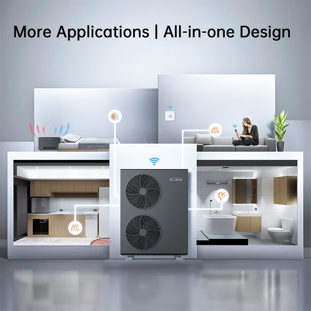 ALSAVO Air Source Heat Pump Monoblock - 7kW~16kW - Single/Double Fans - Inverboost Multifunctional/hot water
