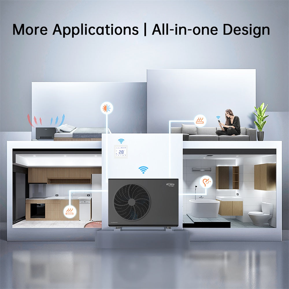 ALSAVO R290 7kW~16kW Air Source Heat Pump Monoblock - Single/Double Fans - Inverboost Multifunctional ASHP hot water