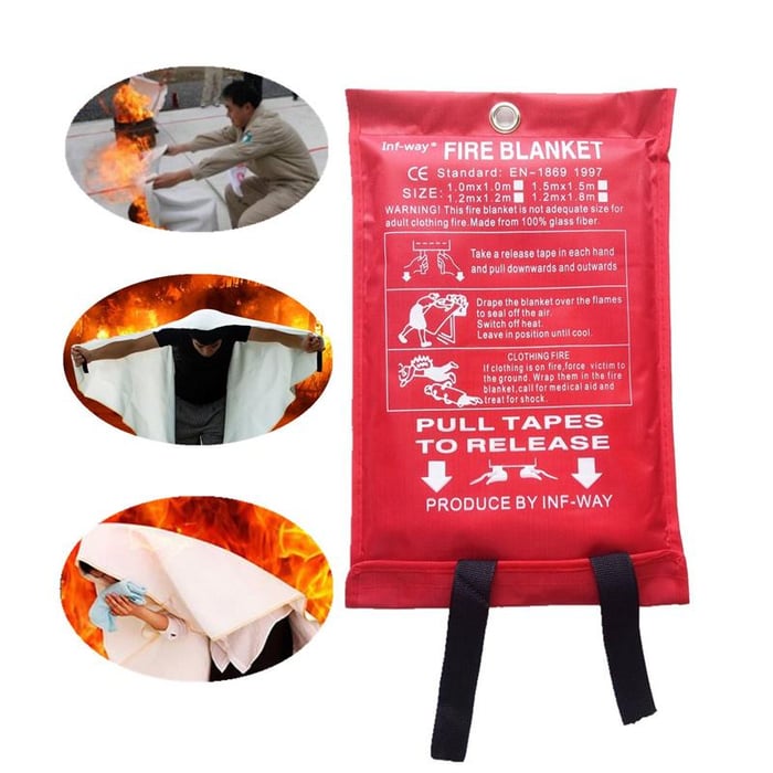 Emergency Fire Blanket - Fire Safety Cover for Home, Boat, and Camping