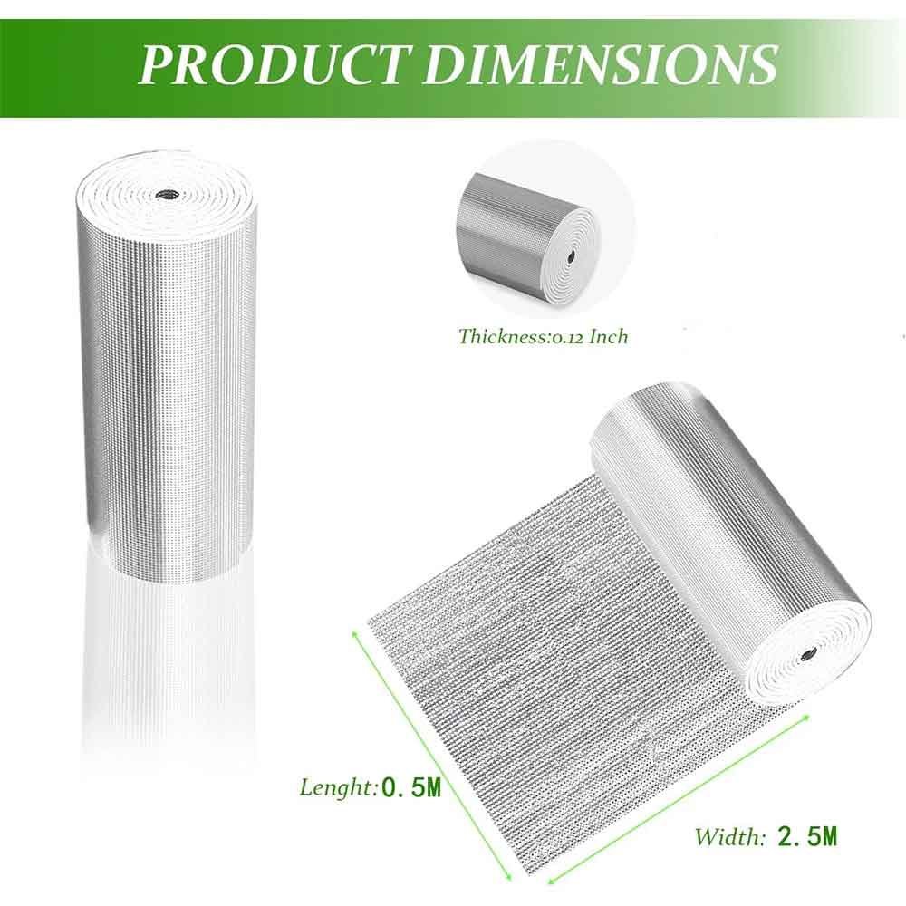 Reflective Insulation Foam Aluminum Foil Non-flaking Double-Sided Pearl Cotton Roll Cold and Heat Shield Thermal for Window Kits