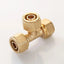 Brass Compression Tee Pipe Fitting: PEX 1216/1418/1620/2025/2632 Options for Floor Heating Systems