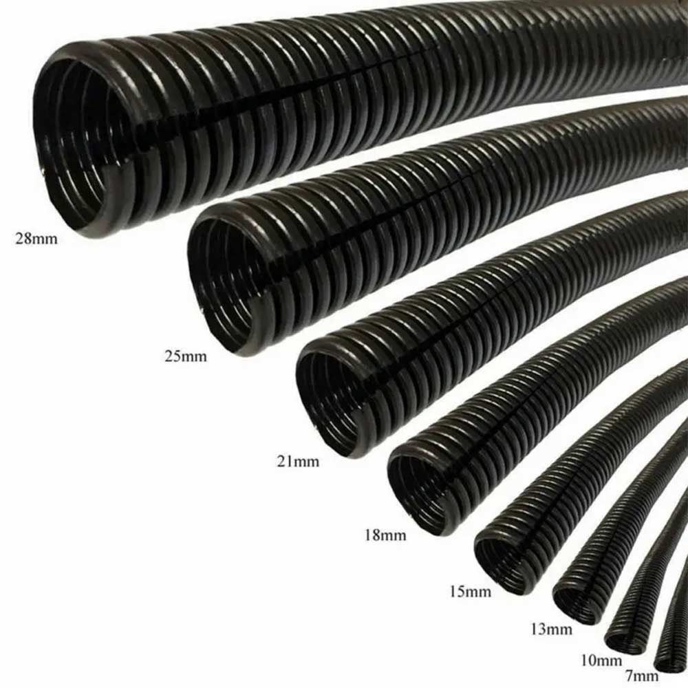 Length 3/6/15Meters Split Wire Loom Conduit Polyethylene Tubing Black Color Sleeve Tube