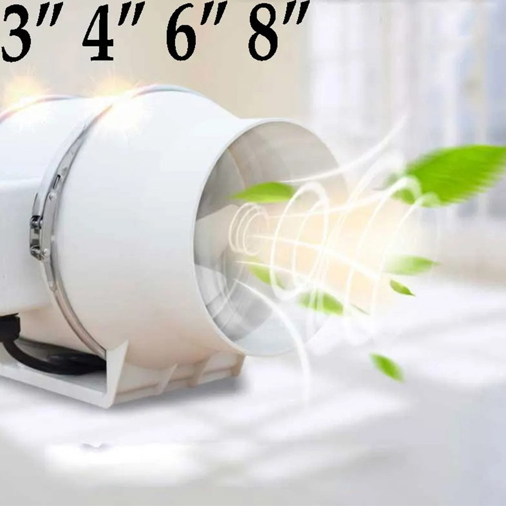 3"4"6"8" Exhaust Fan Home Silent Inline Pipe Duct Fan Bathroom 220V  Extractor Ventilation Kitchen Toilet Wall Air Cleaning