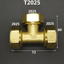 Trójnik zaciskowy do rury wielowarstwowej 1216 1418 1620 2025 2632 PEX-AL-PEX 1/2" 3/4" 1" BSP męski żeński mosiężny trójnik trójstronny złączka rurowa zaprojektowana do systemów ogrzewania podłogowego