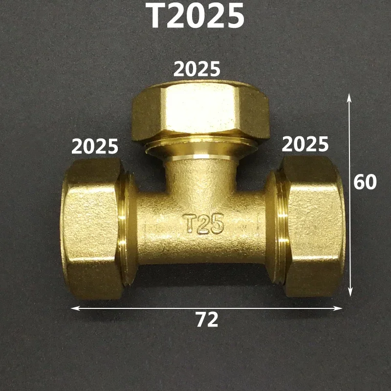 Trójnik zaciskowy do rury wielowarstwowej 1216 1418 1620 2025 2632 PEX-AL-PEX 1/2" 3/4" 1" BSP męski żeński mosiężny trójnik trójstronny złączka rurowa zaprojektowana do systemów ogrzewania podłogowego
