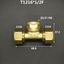 Trójnik zaciskowy do rury wielowarstwowej 1216 1418 1620 2025 2632 PEX-AL-PEX 1/2" 3/4" 1" BSP męski żeński mosiężny trójnik trójstronny złączka rurowa zaprojektowana do systemów ogrzewania podłogowego