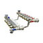 Stainless Steel Radiant Floor Heating Set (1/2" Floor Manifold with Flow Meters 2-12 Loop Configuration (5 Branches)