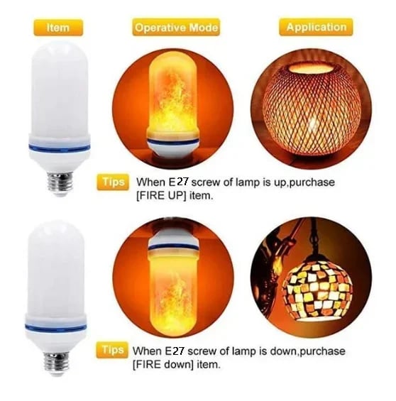 Lampadina a Effetto Fiamma LED - Decorazione Domestica Tremolante