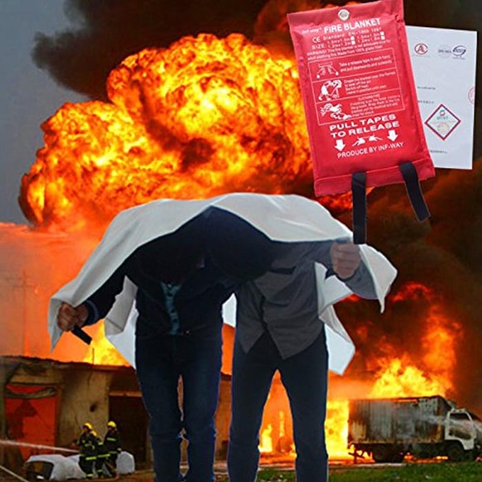 Emergency Fire Blanket - Fire Safety Cover for Home, Boat, and Camping