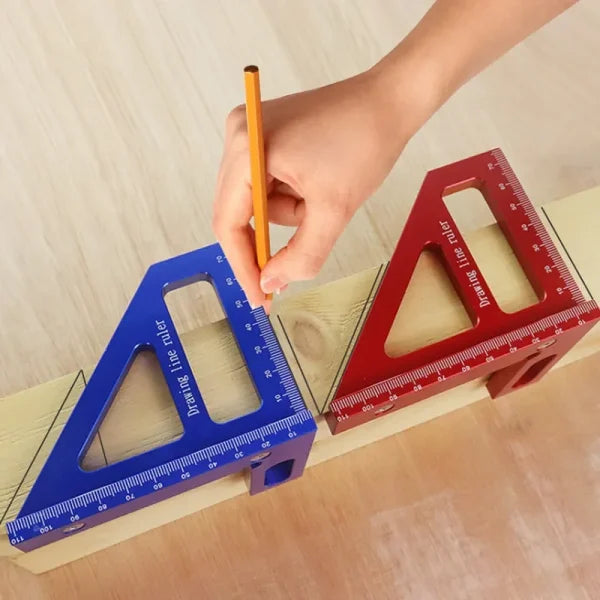 3D Precyzyjny Aluminiowy Kątownik Mierniczy 45°/90° Kątomierz Stolarski