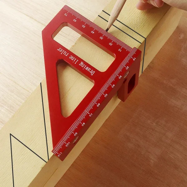 3D Precyzyjny Aluminiowy Kątownik Mierniczy 45°/90° Kątomierz Stolarski