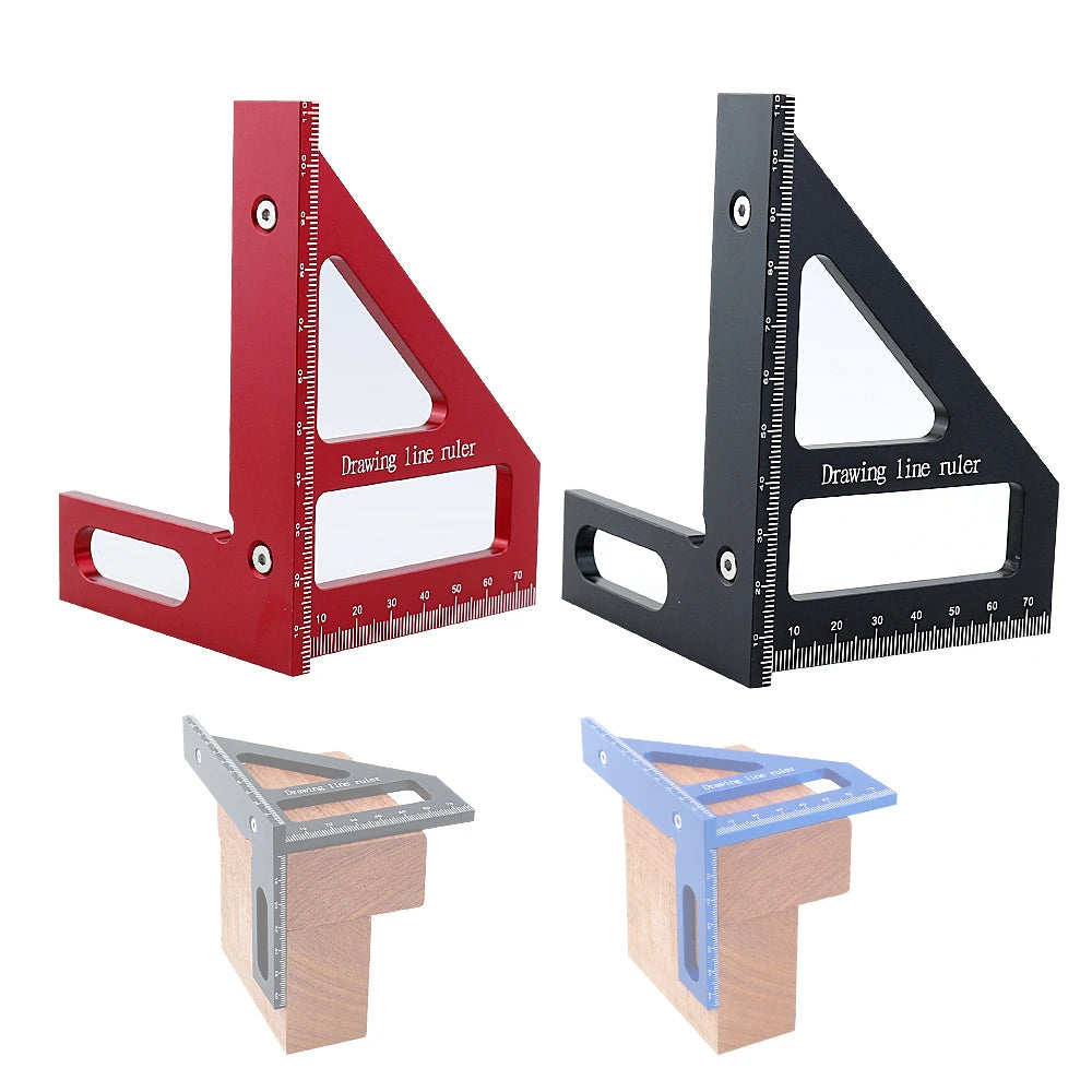 3D Precyzyjny Aluminiowy Kątownik Mierniczy 45°/90° Kątomierz Stolarski