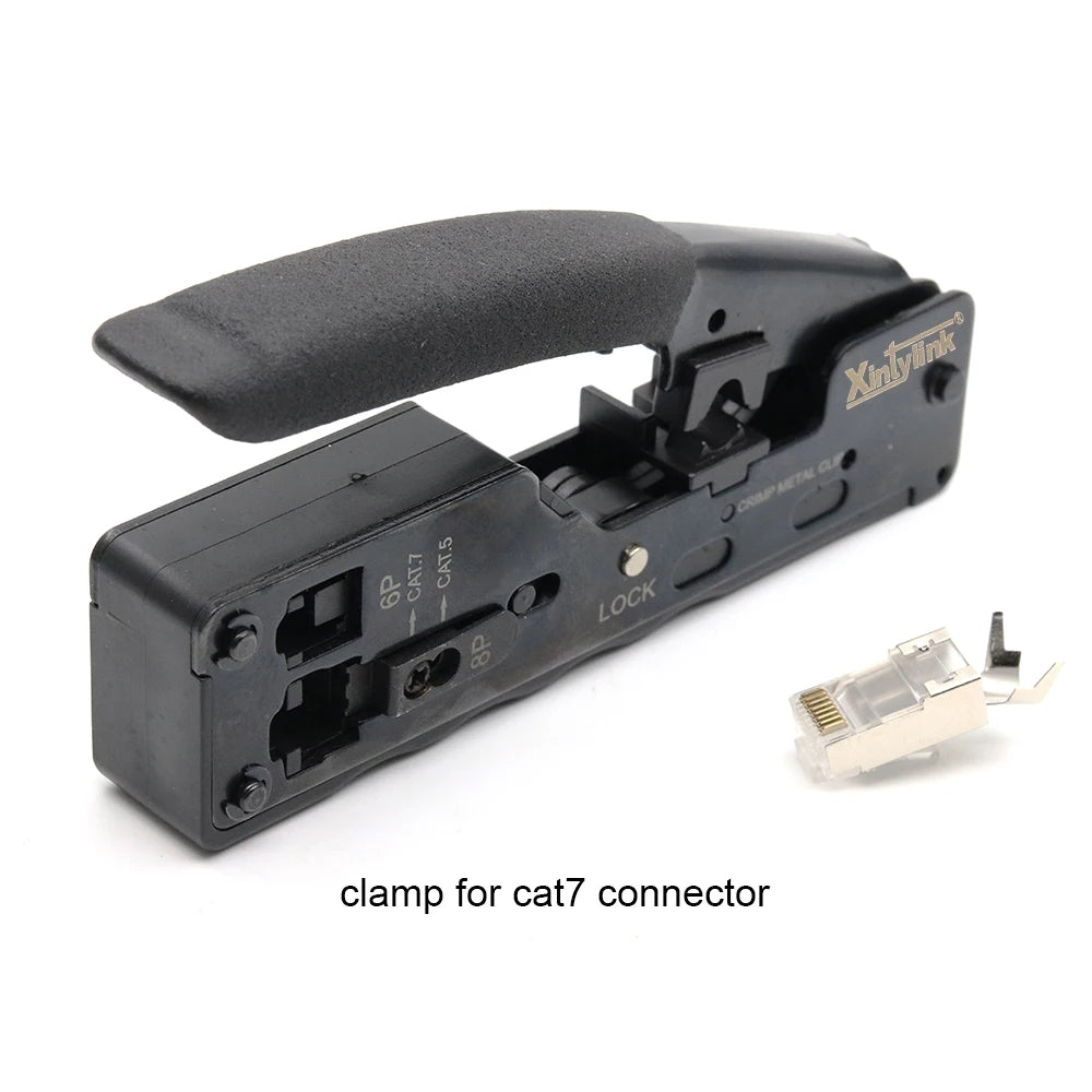 Herramienta de Crimpado RJ45 Todo en Uno para Conectores Cat5/Cat6/Cat7 con Pelacables y Abrazadera 8P8C