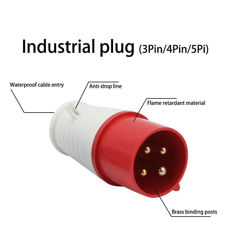 IP44 16A/32A Industrial Plug and Socket Waterproof Connector 3PIN 4PIN ...
