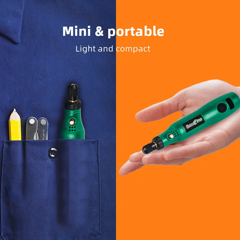 Mini perceuse sans fil, stylo de sculpture électrique, vitesse Variable, USB, perceuse sans fil, Kit d'outils rotatifs, stylo graveur pour meulage et polissage