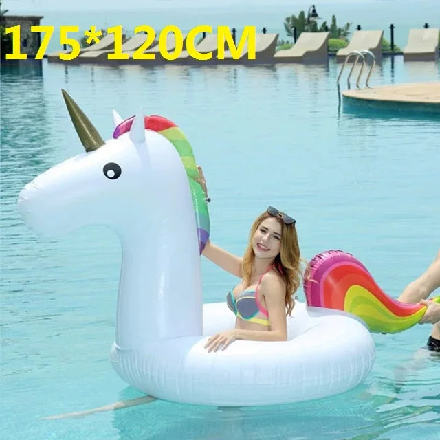 160CM Giant Unicorn Inflatable Swim Ring | For Adults | Pool & Beach Party Essential