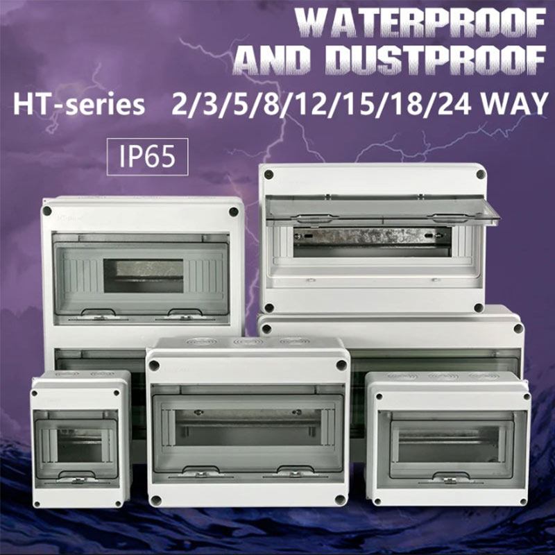 Household HT Series 2/3/5/8/12/15/18/24WAY PC Waterproof and Dustproof Distribution Box
