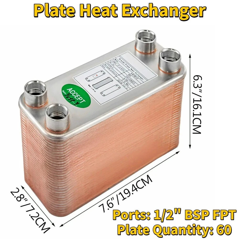 30 40 60 platten Wärmetauscher Würze Kühler Edelstahl Homebrew Brauen Bier Kühler Gegenstromkühler Wasser Heizung